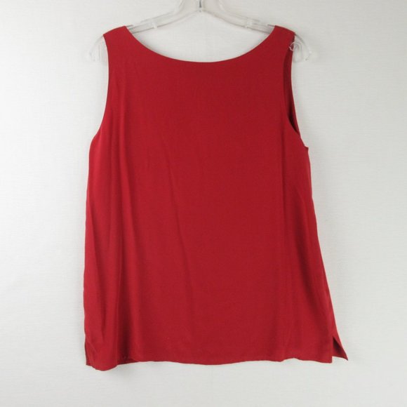 classiques entier 100% Silk Tank Top Size 10 Candy Apple Red - Picture 2 of 9